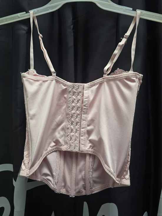 Women's Lace Bustier Corset Top - Pale Pink - Picture 2 of 9